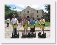 Group posing in front of the Alamo at the end of our Segway tour.