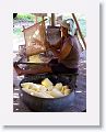 The ground Cassava is sieved into a fine powder.