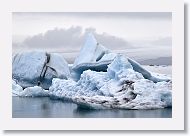 Jokulsarlon, the Glacial Lagoon, where huge icebergs, broken off Breidamerkurjokull Glacier, float and grind together.