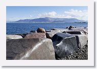 A sunny morning walk along the waterfront before our 5pm flight home. This section of polished stones was an art installation.