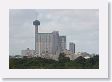 View of downtown San Antonio from Japenese Tea Garden in Brackenridge Park.