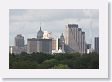 View of downtown San Antonio from Japenese Tea Garden in Brackenridge Park.